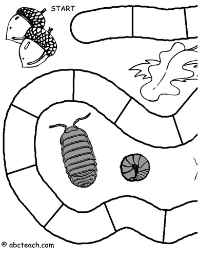 Game Board: Worms (20 spaces; b/w)