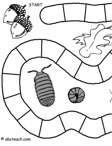 Game Board: Worms (30 spaces; b/w version)