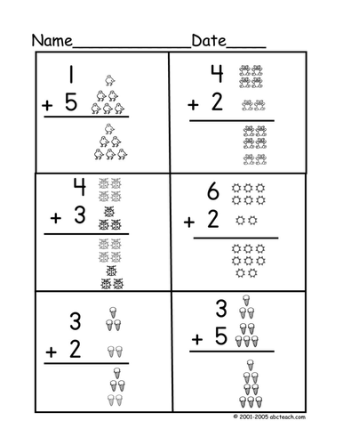 Worksheet: Basic Addition 3 (b/w)