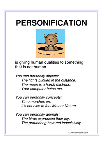 Poster: Personification (upper elem)