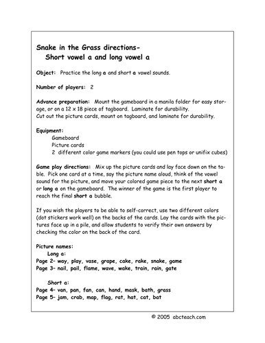 Board Game: Snake in the Grass (full color)