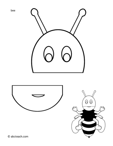 paper-bag-puppet-animals-bee-teaching-resources