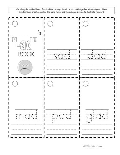 Worksheet: Word Family - ad words