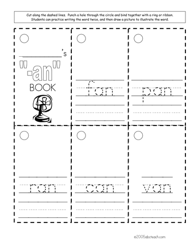Worksheet: Word Family - an words