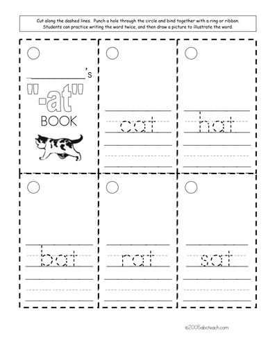 Worksheet: Word Family - at words | Teaching Resources