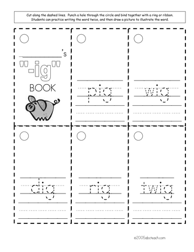 Worksheet: Word Family - ig words | Teaching Resources