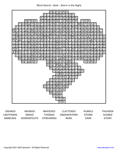 Word Search:  Book - Storm in the Night