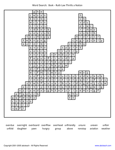 Word Search:  Book - Ruth Law Thrills a Nation