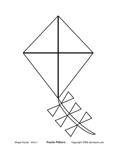 Shape Puzzle: Kite (b/w) easy