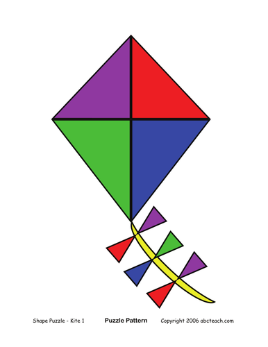 Shape Puzzle: Kite (color) easy