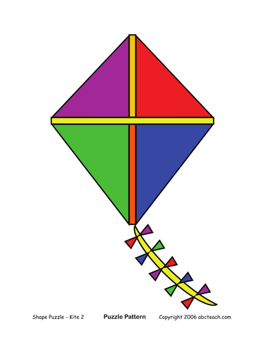 Shape Puzzle: Kite (color) hard
