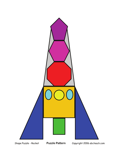 Shape Puzzle: Rocket (color)