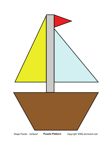 Shape Puzzle: Sailboat (color)