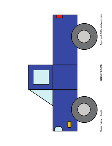 Shape Puzzle: Truck (color)