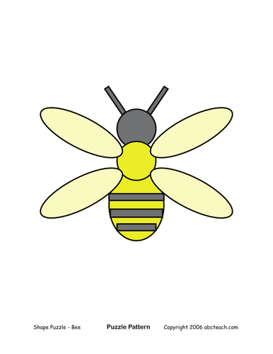 Shape Puzzle: Bee (color)