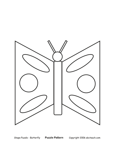 Shape Puzzle: Butterfly (b/w)