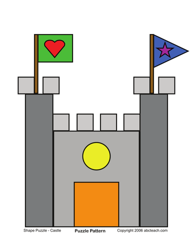 Shape Puzzle: Castle (color)