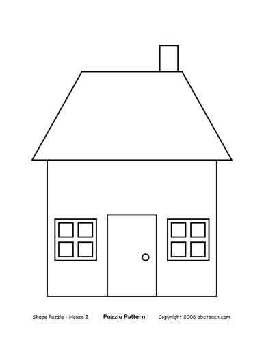 Shape Puzzle: House (b/w) hard