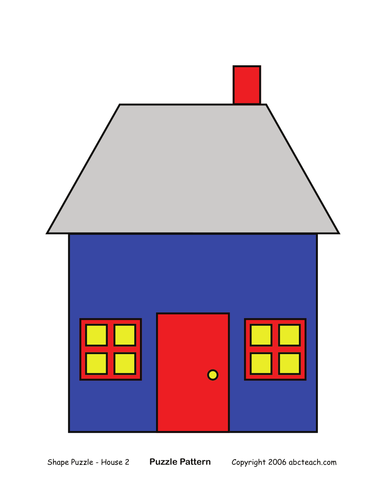 Shape Puzzle: House (color) hard