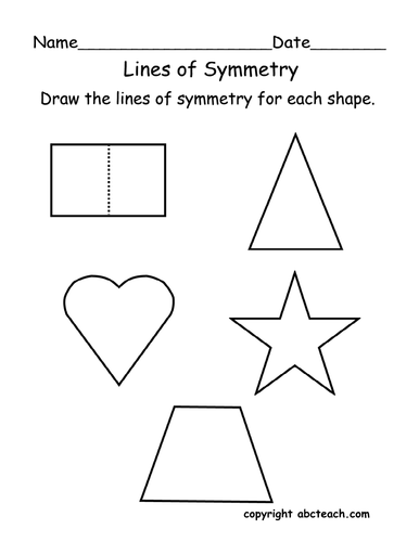Worksheet: Lines of Symmetry (primary)