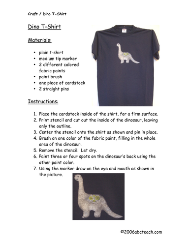 Craft: Dinosaur T-Shirt