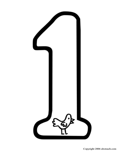 Coloring Page: Number Recognition 1-10