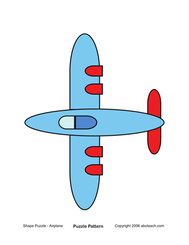 Shape Puzzle: Airplane (color)