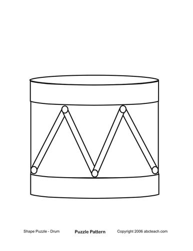 Shape Puzzle: Drum (b/w)