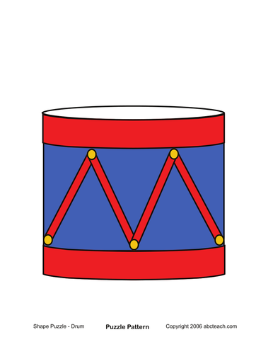 Shape Puzzle: Drum (color)