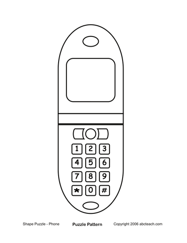 Shape Puzzle: Cell Phone (b/w)