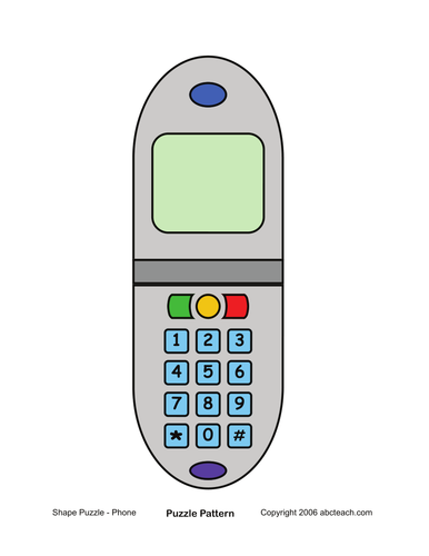 Shape Puzzle: Cell Phone (color)