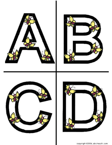 Alphabet Letter Patterns: Cute Bugs (color)