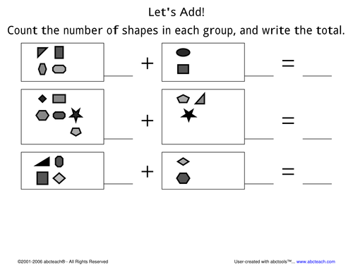 Worksheet: Addition to 10 (pre-k/primary) 4