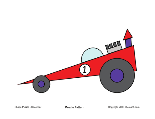 Shape Puzzle: Race Car (color)