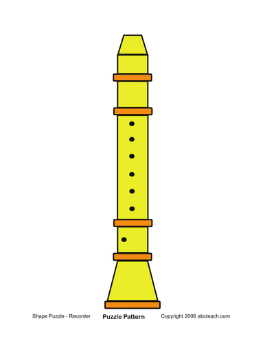 Shape Puzzle: Recorder (color)