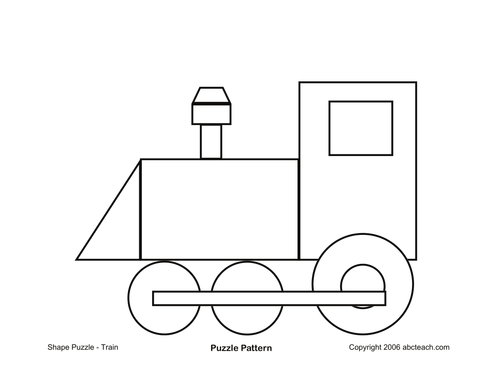Shape Puzzle: Train (b/w)