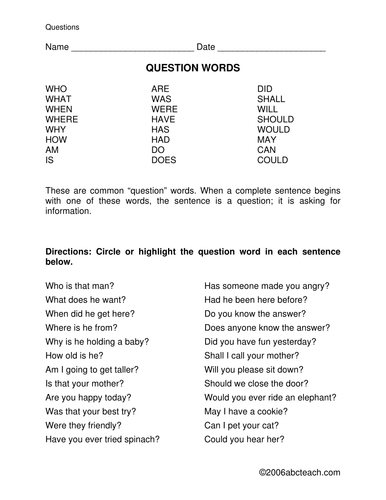 worksheet-question-words-elementary-teaching-resources