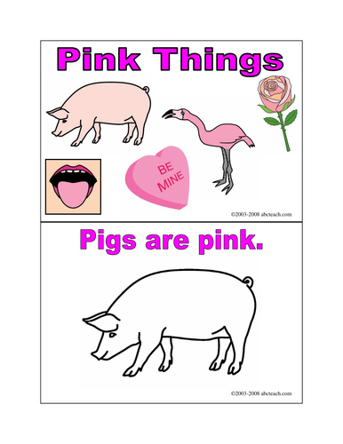 Coloring Pages: Pink Things (Booklet)