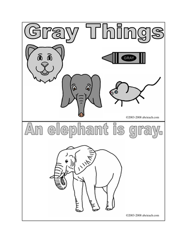 Coloring Pages: Gray Things (booklet)