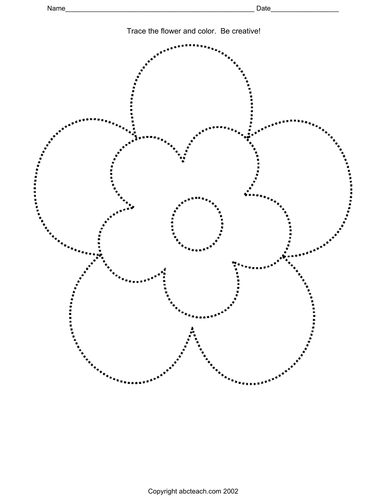 Trace and Color: Flower | Teaching Resources