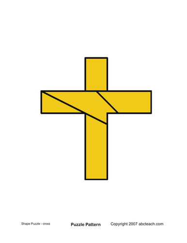 Shape Puzzle: Easter Cross (color)