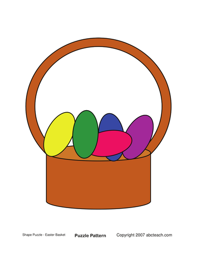 Shape Puzzle: Easter Basket with Eggs (color)