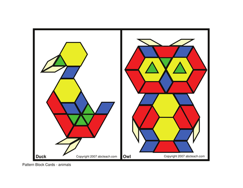 Pattern Block: Animals (elem/upper elem)
