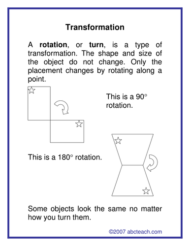 Posters: Geometric Transformation (elem/upper elem)