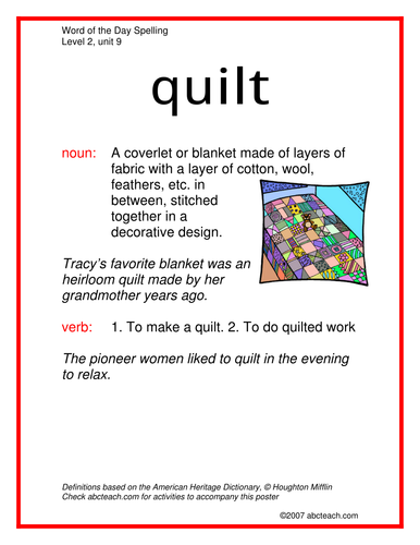 Spelling Level 2, unit 9 - word posters  (elementary)
