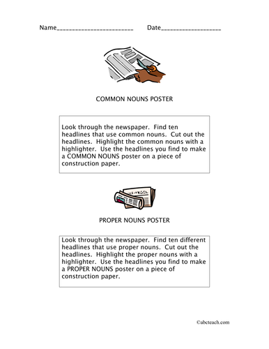 Project: Common and Proper Nouns (elem)