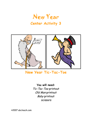 Learning Center: New Year's - Tic Tac Toe