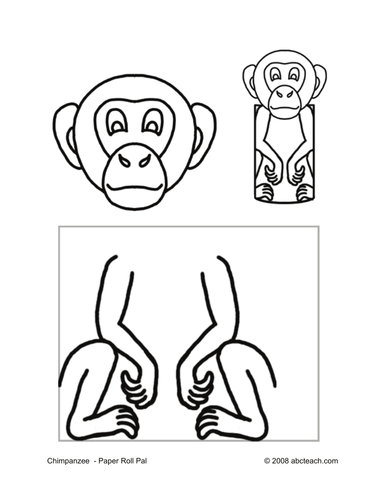 Craft: Paper Roll Pal - Chimpanzee (preschool-elem)