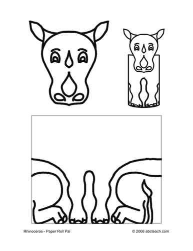 Craft: Paper Roll Pal - Rhino (preschool-elem)
