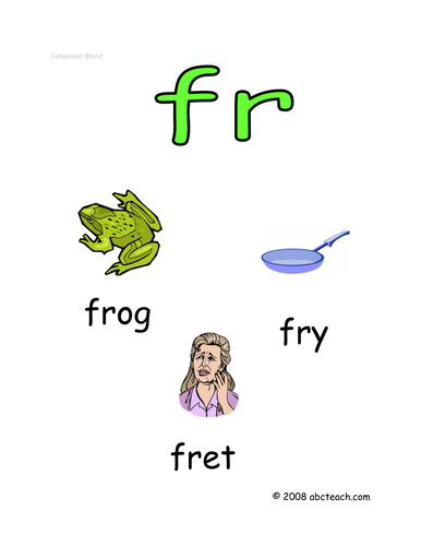 Poster: Consonant Blend FR- | Teaching Resources